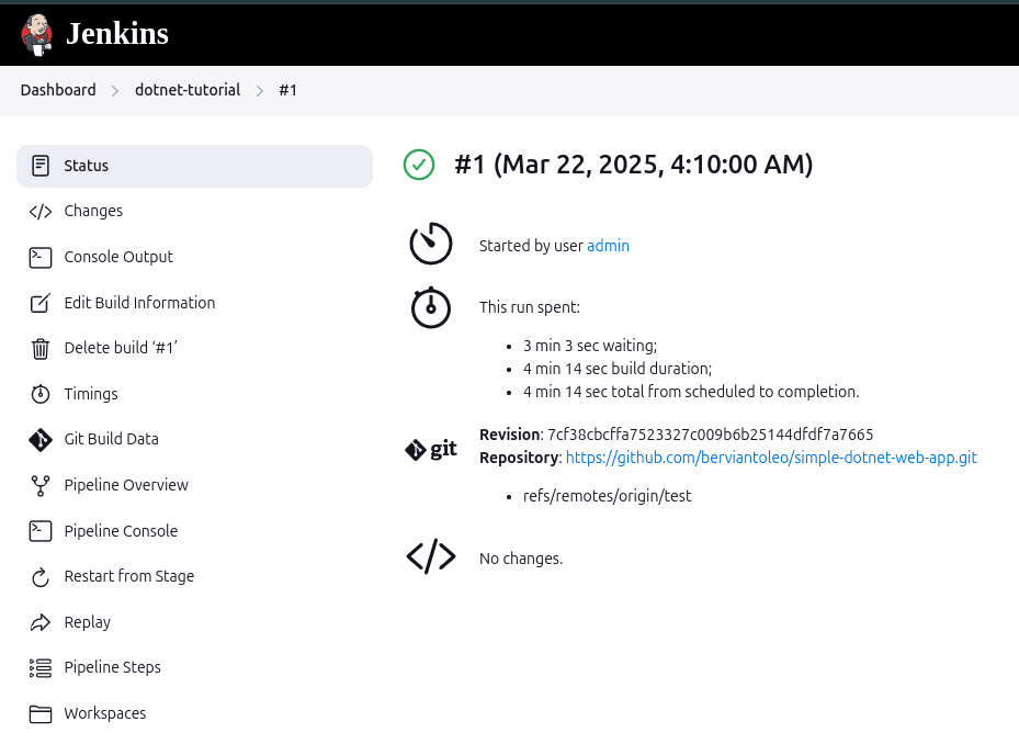 Initial Pipeline first run details
