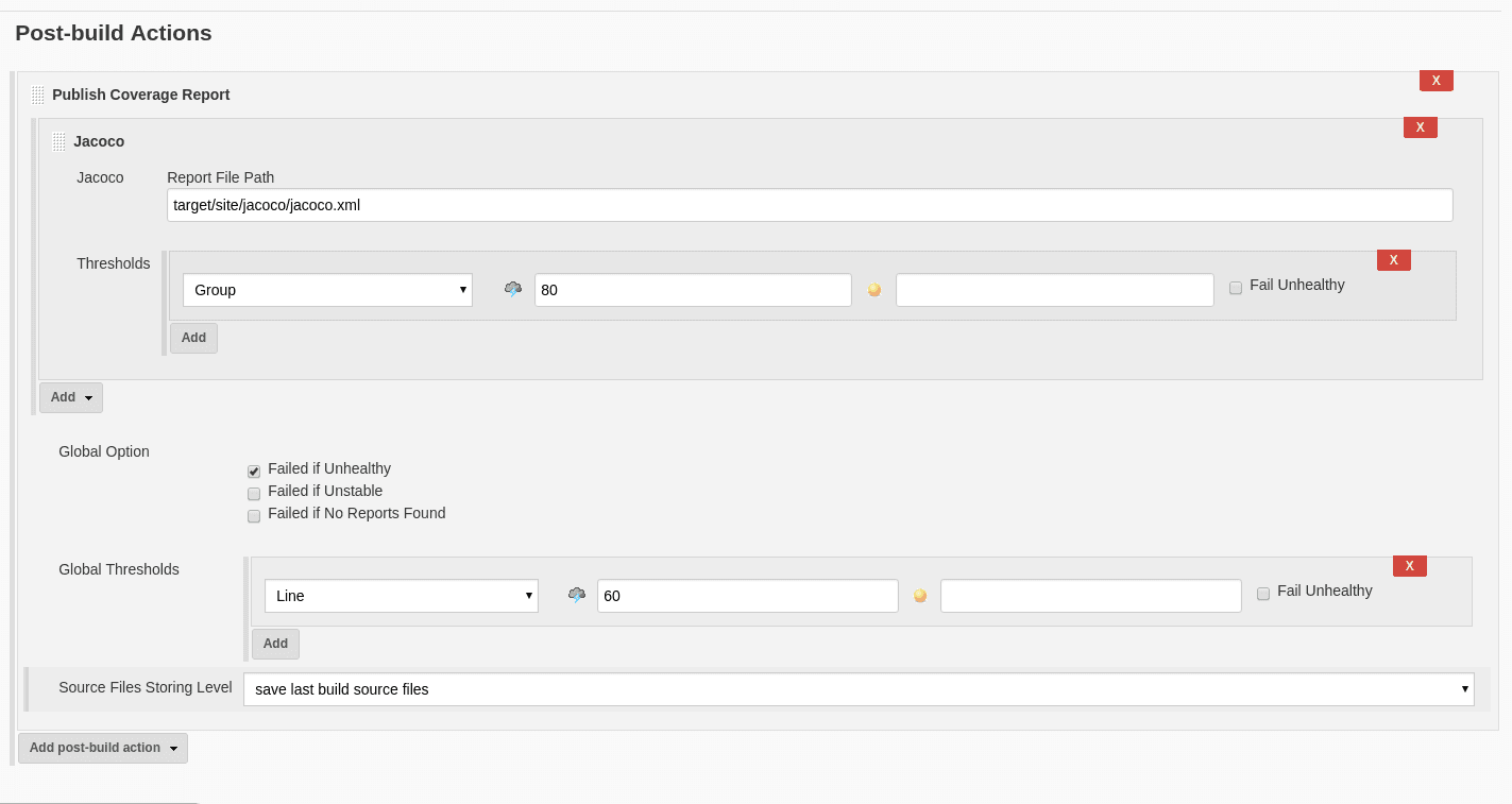 Thresholds Configuration thresholds config