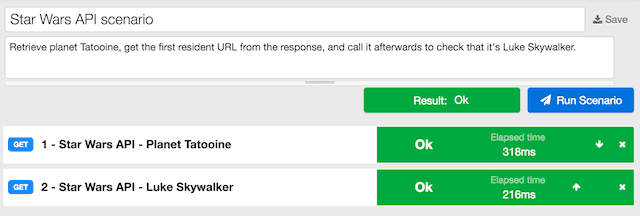 Running a test scenario